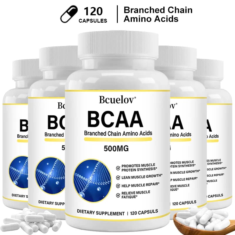 BCAA 보충제 – 분지형 아미노산 캡슐 – 근력과 에너지 수준 향상, 근육량 증가