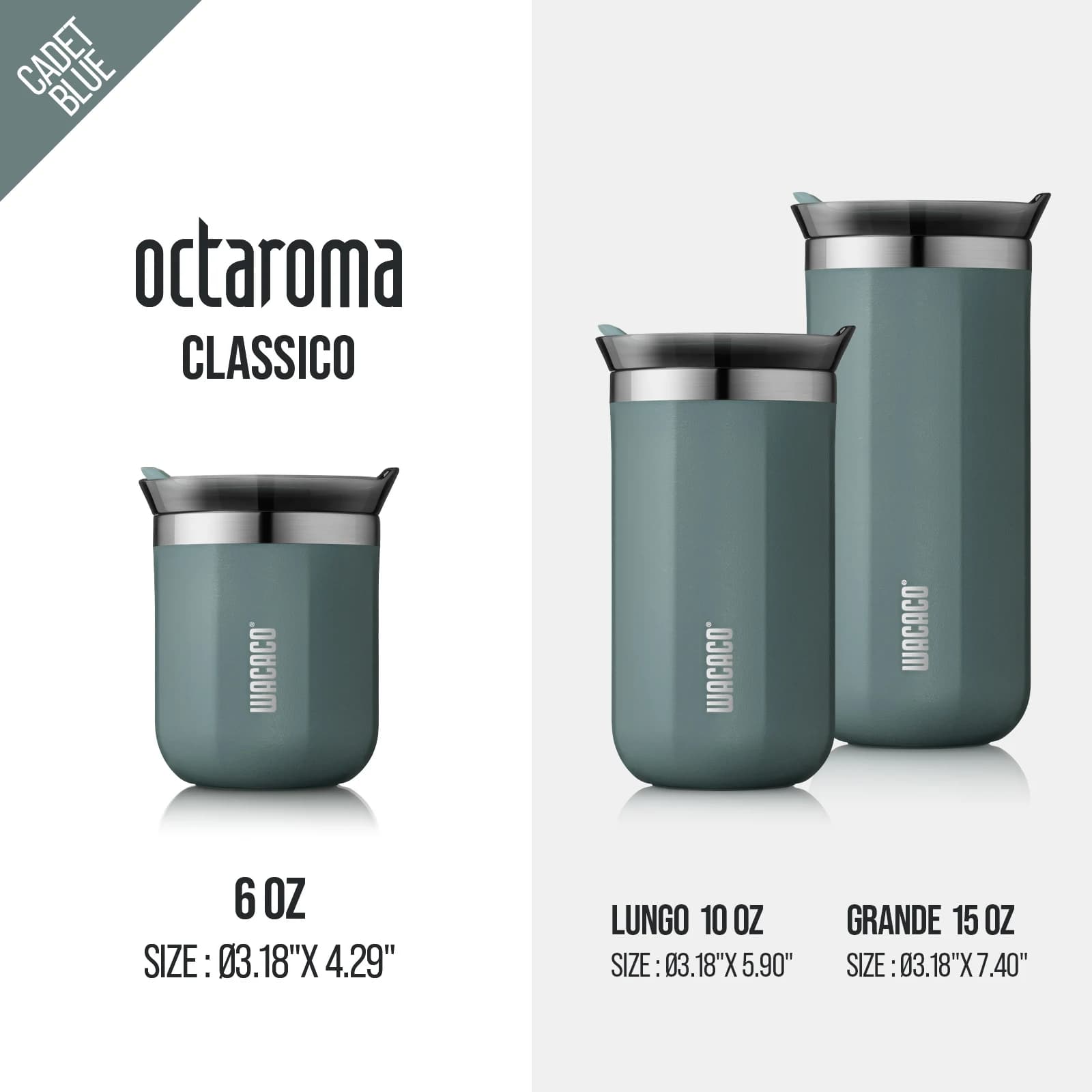 WACACO Octaroma 진공 단열 커피 머그, 이중벽 스테인레스 스틸 여행용 텀블러, 6/10/15 fl oz, 보온병, 발렌타인 선물