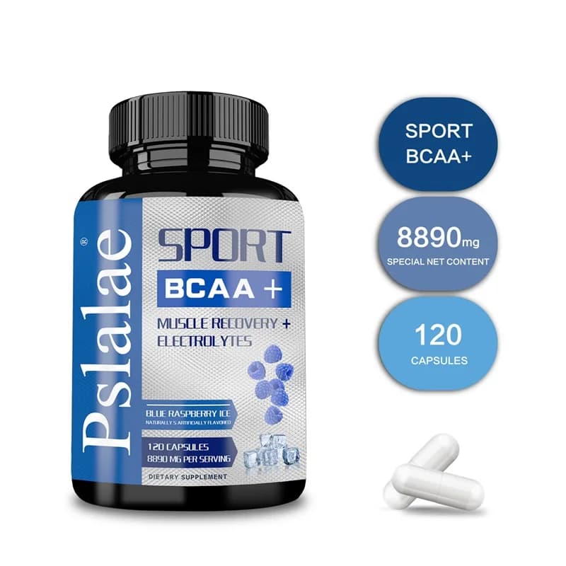 스포츠 BCAA 보충제 – 분지형 아미노산 캡슐 – 근력과 에너지 수준 향상, 근육량 증가