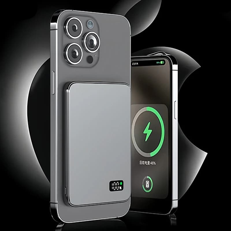 MagSafe용 초박형 보조베터리, 자기 무선 고속 충전 LED 디스플레이 iPhone용 휴대용 배터리 Samsung Phone Airpods