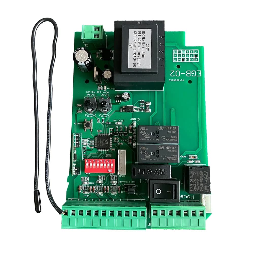 스마트 슬라이딩 게이트 오프너 제어 보드 AC110V/220V는 433mhz 롤링 코드 리모컨, 리미트 스위치 및 안전 빔 호환을 지원합니다.