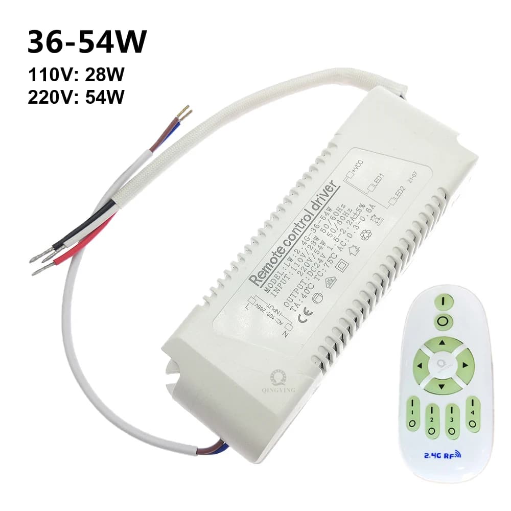 출력 24V 36-54W 2.4G LED 드라이버 AC110V 220V 색상 디밍 및 이중 색상 LED 스트립 Chandiler 용 전원 공급 장치 변경 가능
