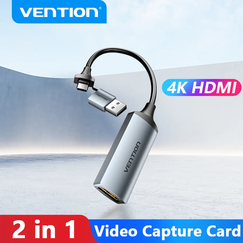 Vention 비디오 캡처 카드 4K HDMI to USB3.0/Type C HDMI 비디오 그래버 박스 스위치 PS4/5 PC 카메라 라이브 스트림 녹화 회의