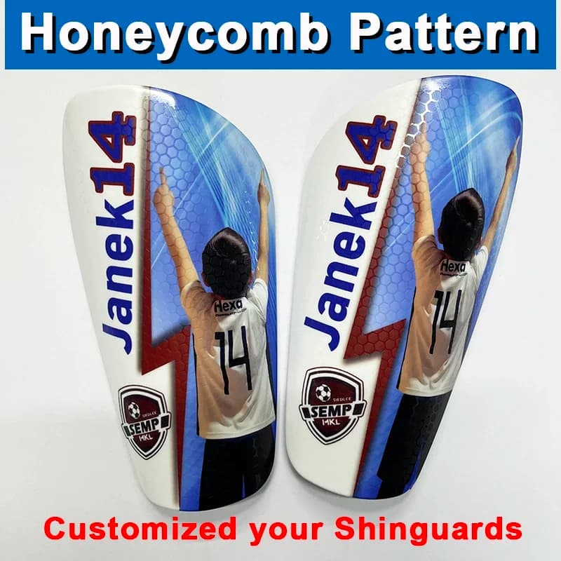 맞춤형 맞춤형 신 가드 벌집 질감 축구 신 패드 다리 지원 축구 Shinguard 성인 청소년 어린이 선물 2023