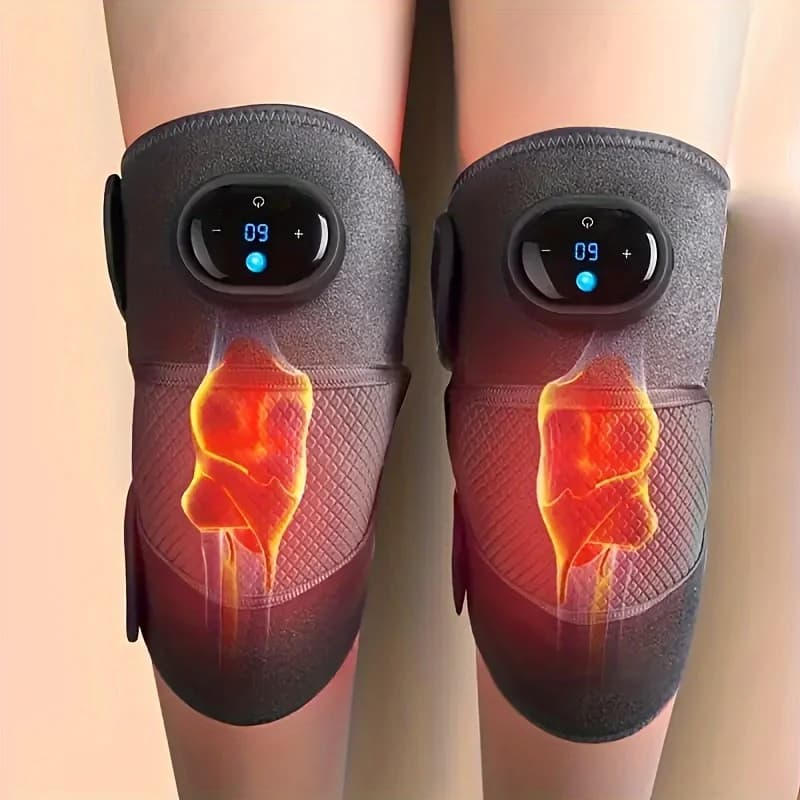 1개/2개입 온열 무릎 마사지기, 3-in-1 온열 무릎, 팔꿈치, 어깨 지지대, 진동 무릎 온열 패드, 3가지 조절 가능한 진동 및 온열 모드, 무릎, 팔꿈치, 어깨, 다리 이완용 온열 패드(이중 용도 장치)