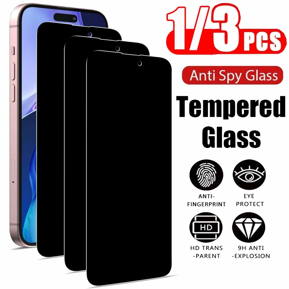 1~3PCS 아이폰15 pro 안티 스파이 강화 유리 iPhone 17 17e 16e 16 15 Pro Max 프라이버시 화면 보호기 Apple iPhone 15 14 Plus 13 12 11 Pro Max안티 스파이 크리스탈 강화유리 보호 필름 iPhone 17 Pro Max 전면 엿보기 방지 보호 필름