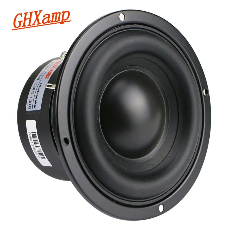 GHXAMP 4인치 우퍼 서브우퍼 스피커 유닛 4옴 40W 폴리머 캡 롱 스트로크 고무 컴퓨터 멀티미디어 스피커 업그레이드 1개