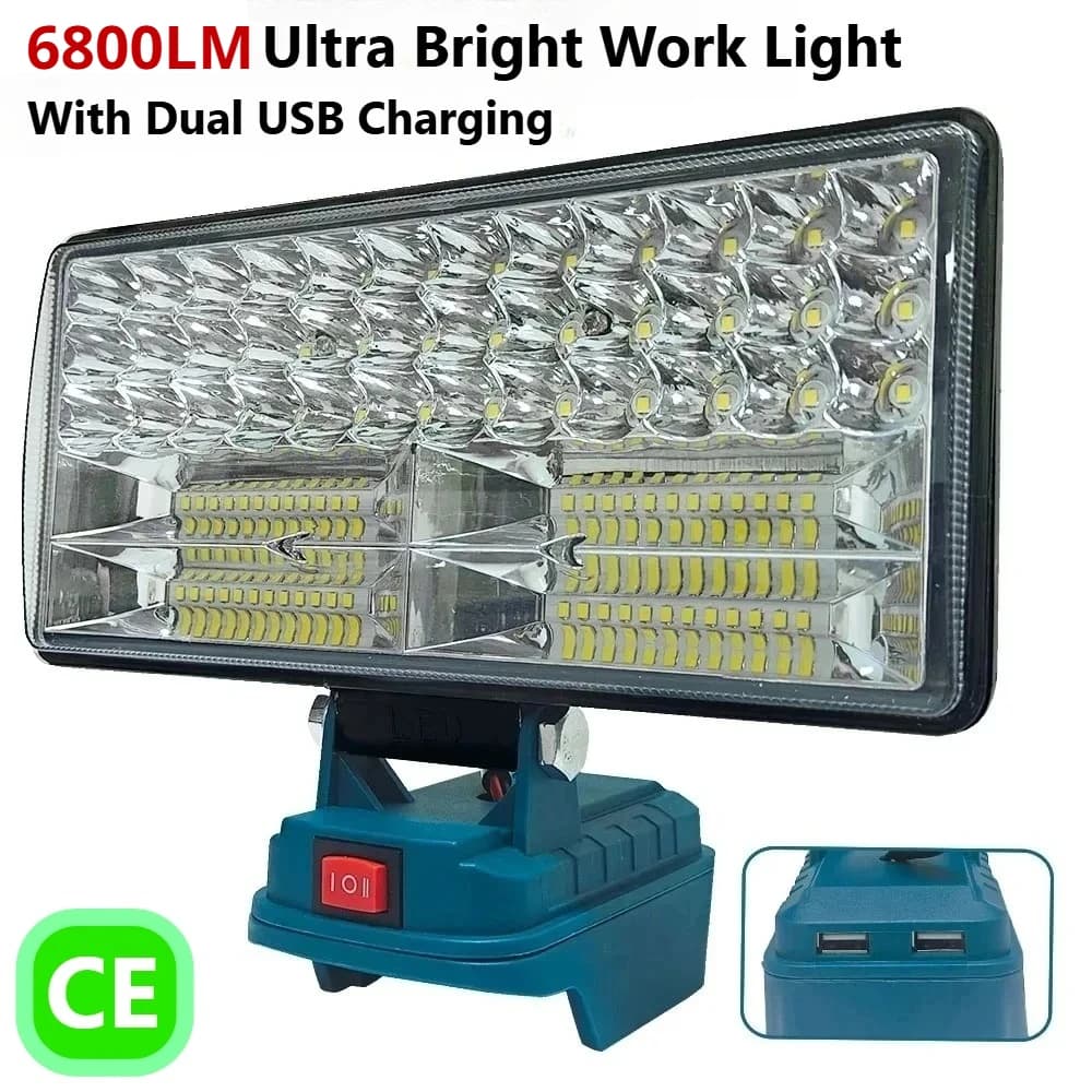LED 작업등 3/4/8인치 마키타 14.4V 18V 리튬이온 배터리 램프 USB 야외 손전등 랜턴 캠핑 비상등