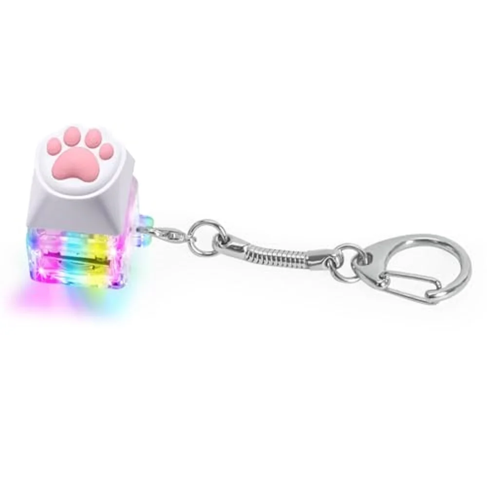 Catpaw 키보드 리모콘 키 체인 키보드 Fidget 장난감 LED 빛 감각 재미 손가락 끝 장난감 키 액세서리 가방 펜던트
