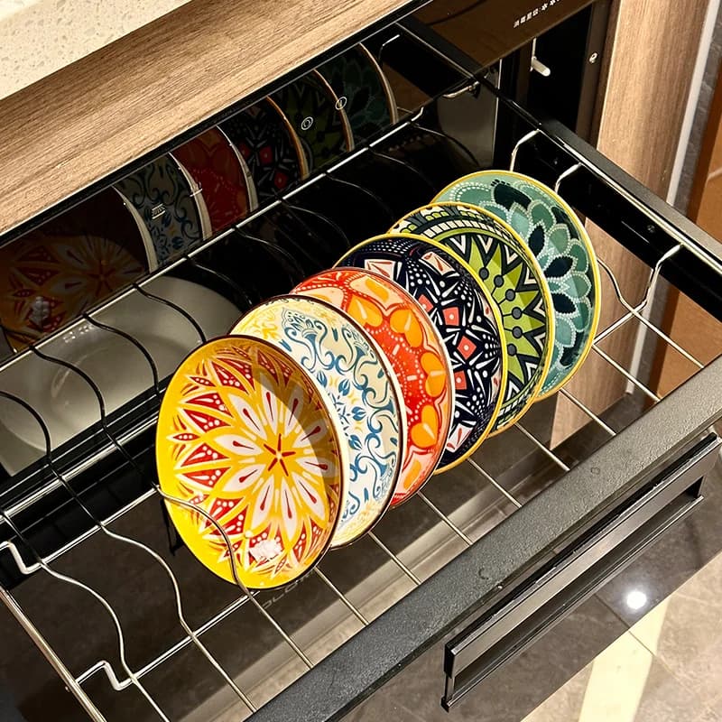 6개 세트- 세라믹 보헤미아 접시, 샐러드 접시, 애피타이저, 건과일 서빙, 디저트 및 샐러드용 식기세척기, 오븐, 전자레인지 사용 가능