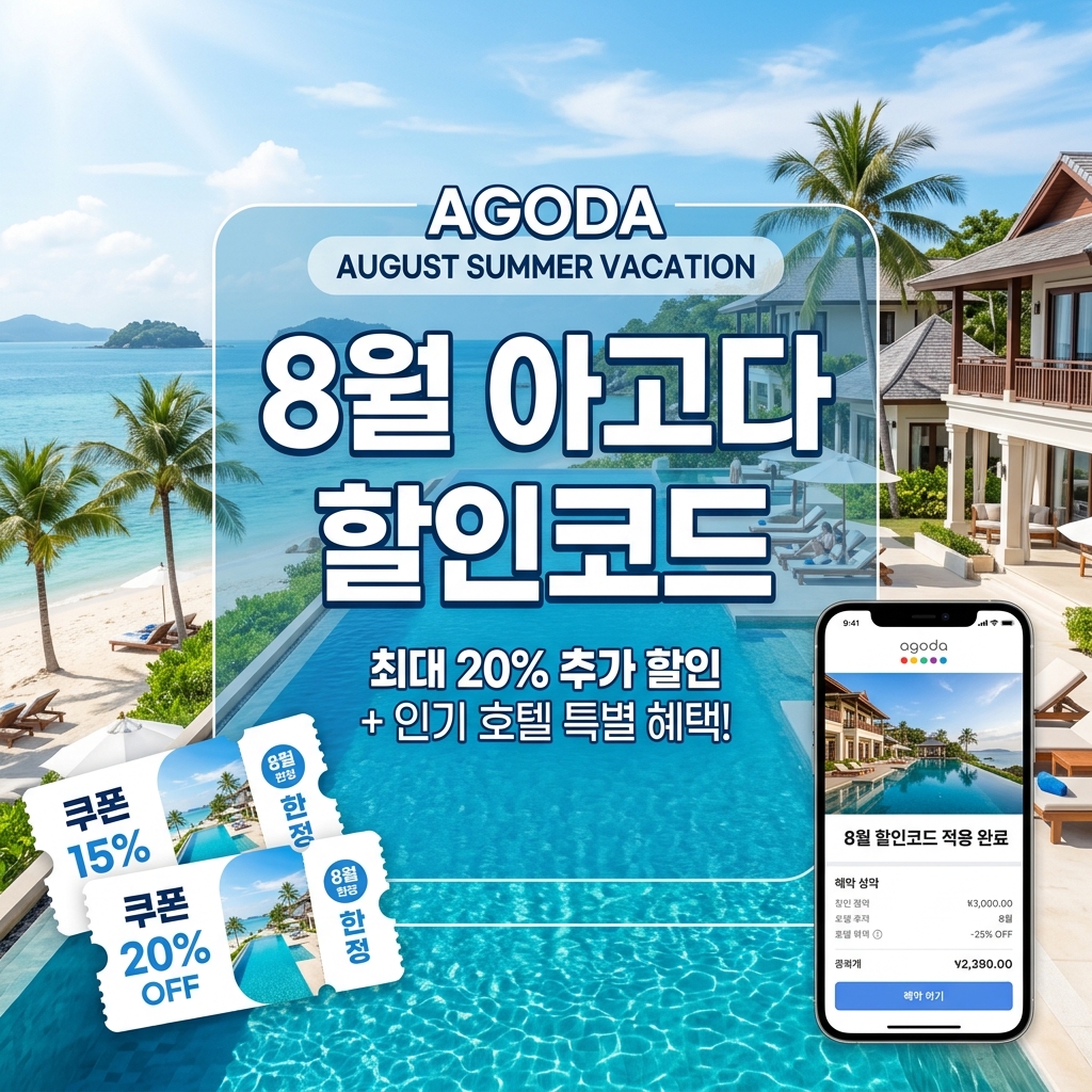 2026년 8월 아고다(Agoda) 할인코드 & 바캉스 국내외 호텔 10% 쿠폰 가이드