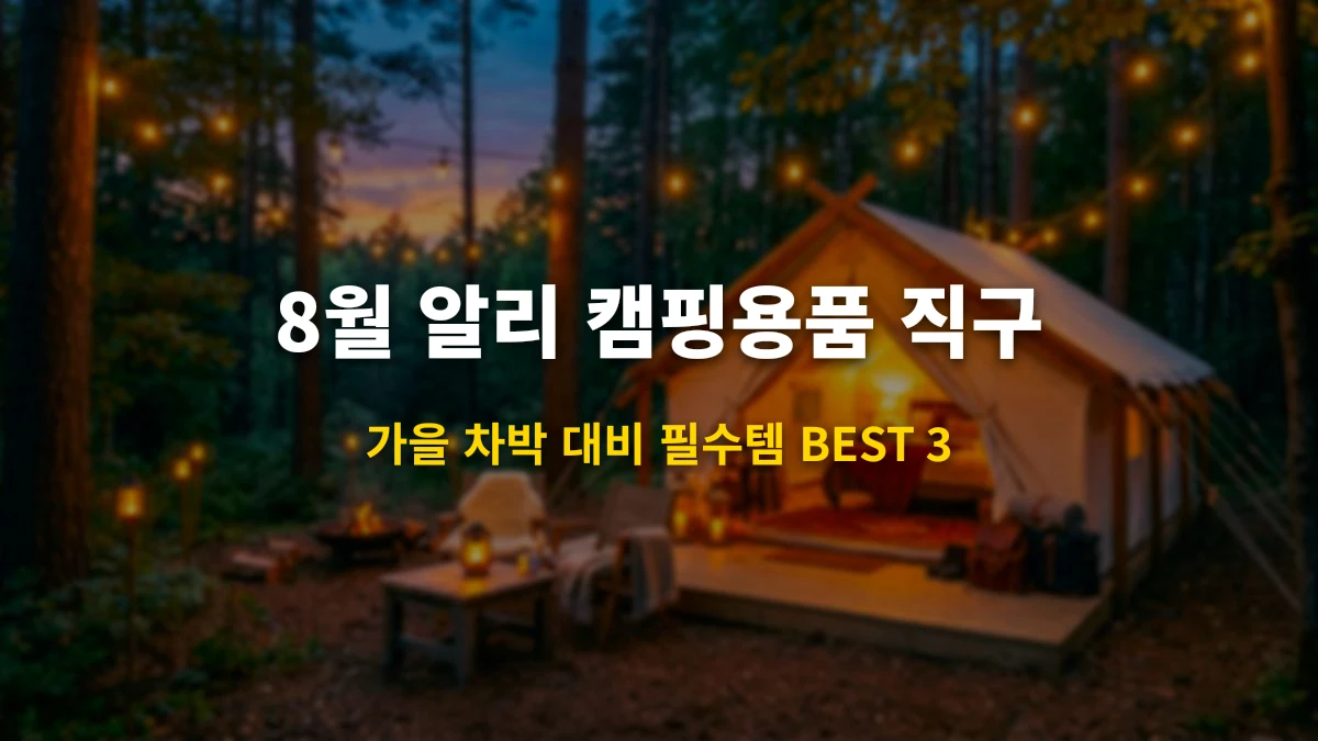 2026년 8월 알리익스프레스 초가을 캠핑 장비 & 에어텐트 직구 가이드