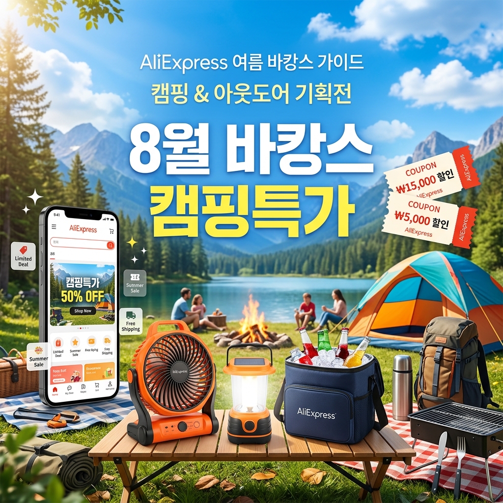 2026년 8월 알리익스프레스 여름휴가 시즌 가성비 캠핑/바캉스 용품 특가 가이드