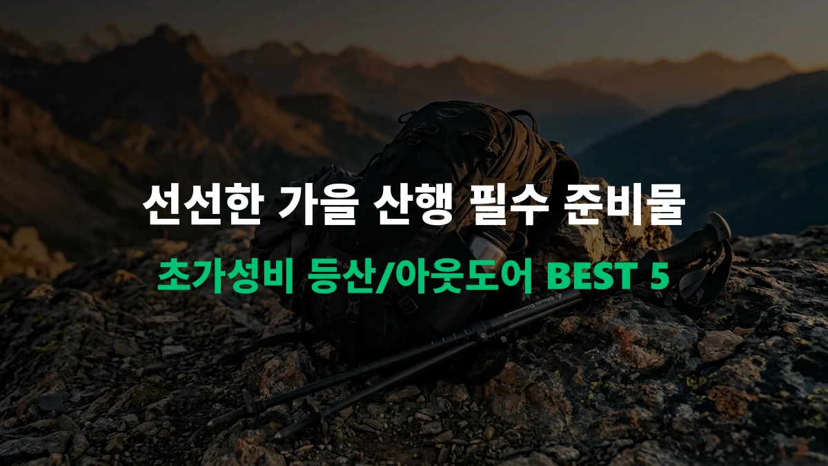 [알리 추천템] 가을 산행 필수! 초가성비 등산/아웃도어 장비 BEST 5