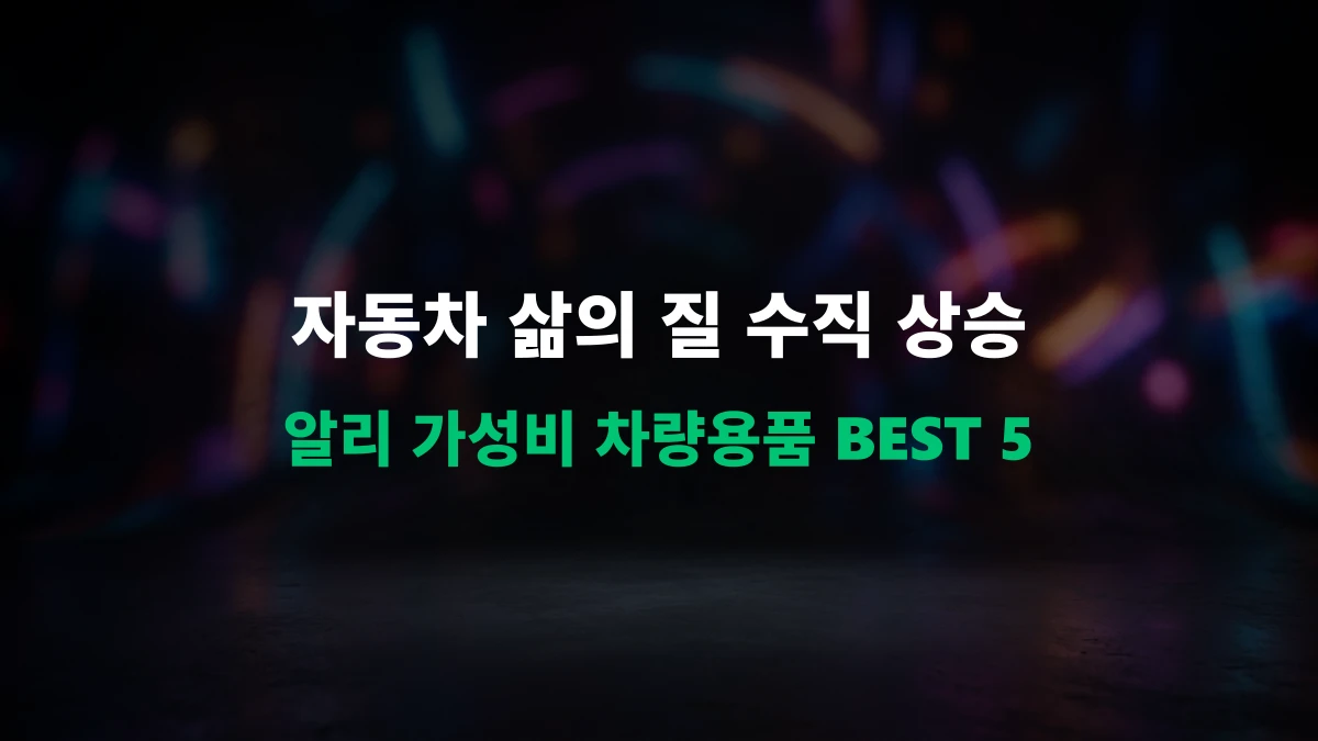 [카테고리 기획] 알리익스프레스 차량용 꿀템 BEST 5 (세차용품/거치대 등)