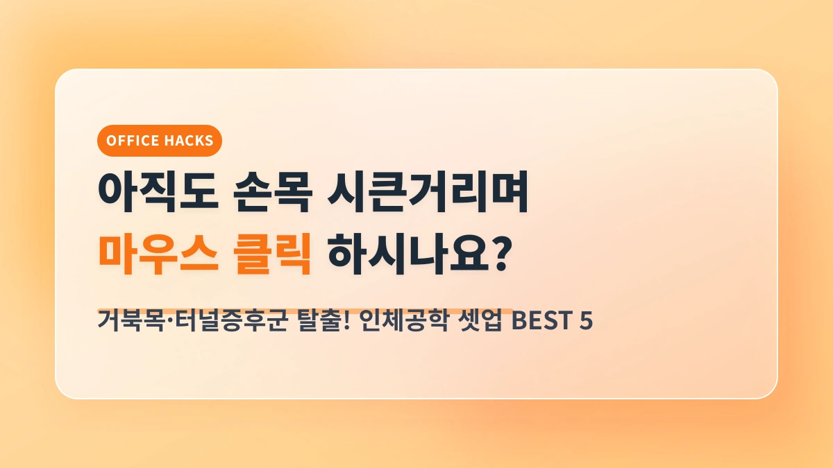 손목 통증, 거북목 완벽 탈출! 사무실 필수 인체공학 데스크 셋업 BEST 5