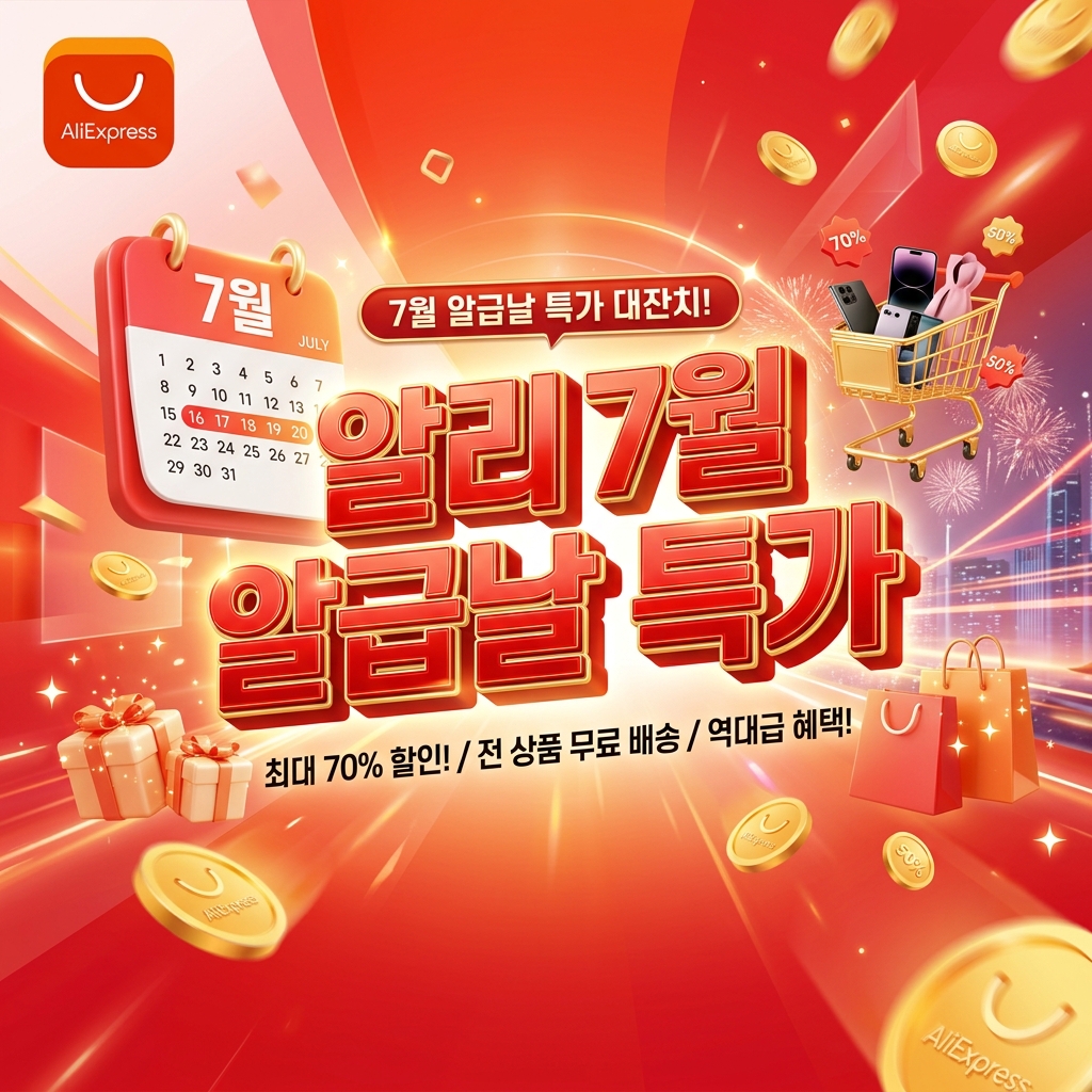 [단독] 알리익스프레스 7월 알급날 특가 완벽 가이드 및 7월 할인코드 총정리