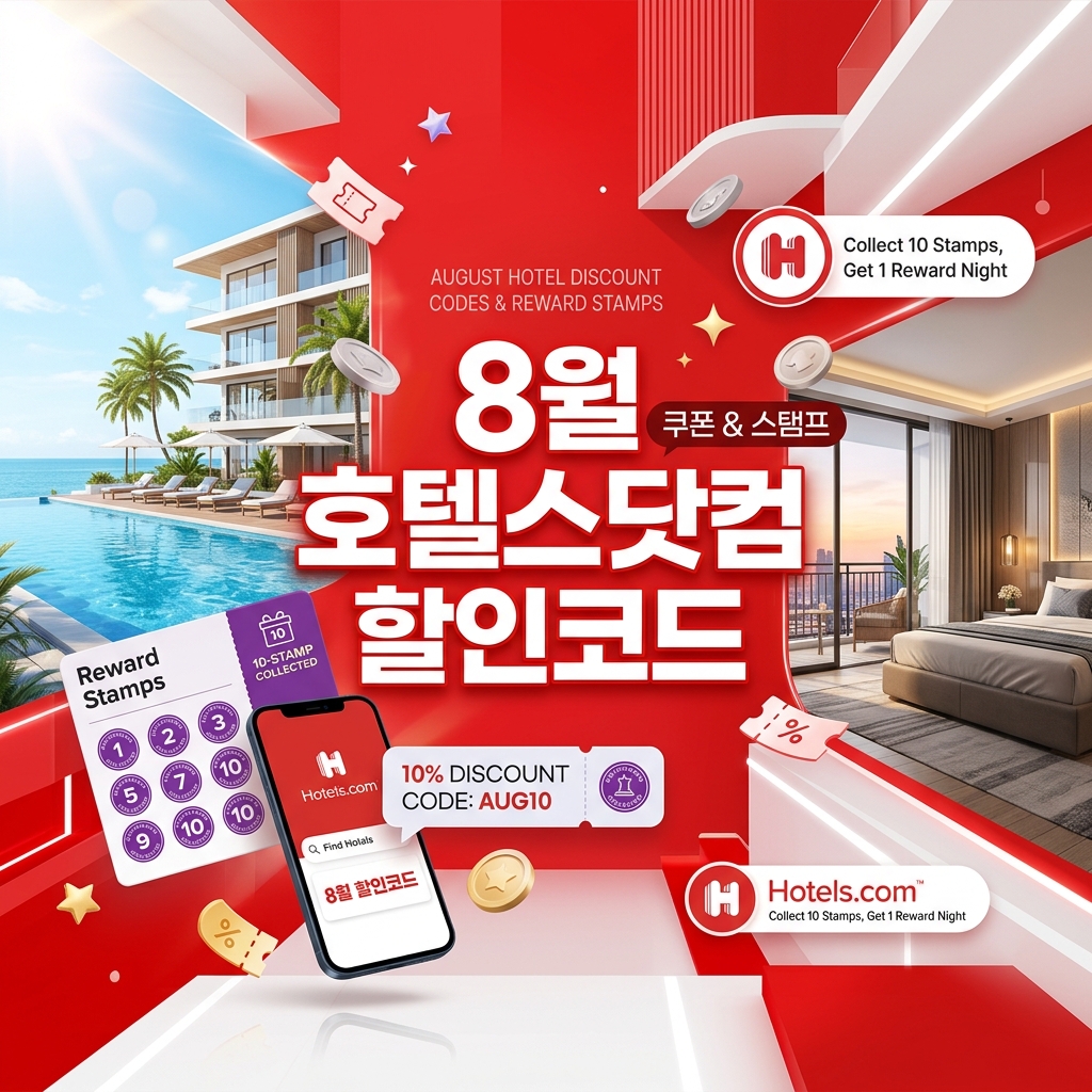 2026년 8월 호텔스닷컴(Hotels.com) 할인코드 & 10박 적립 1박 무료 가이드