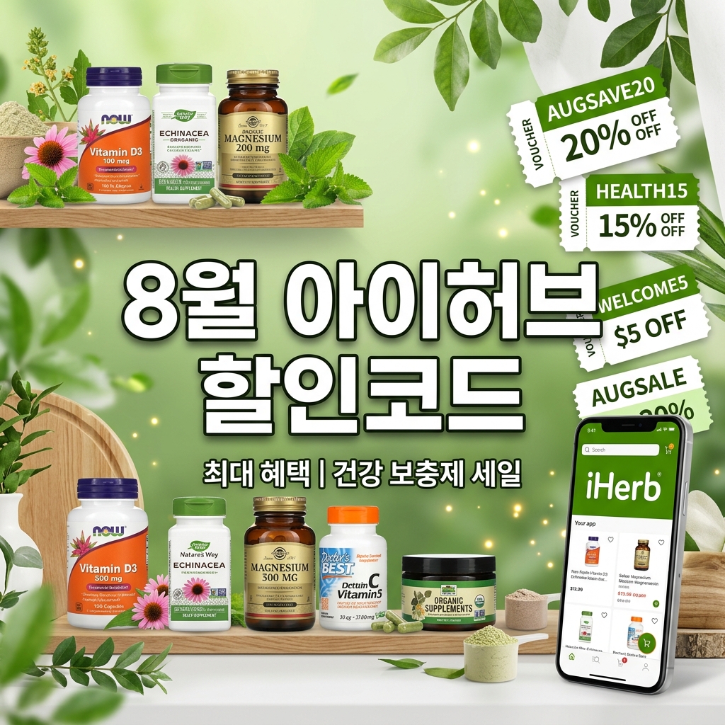 2026년 8월 아이허브(iHerb) 할인코드 & 영양제 20% 페이코 중복 할인 가이드