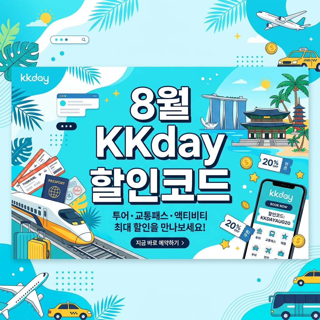 2026년 8월 KKday(케이케이데이) 8월 할인코드 & 전세계 투어/교통패스 8% 가이드