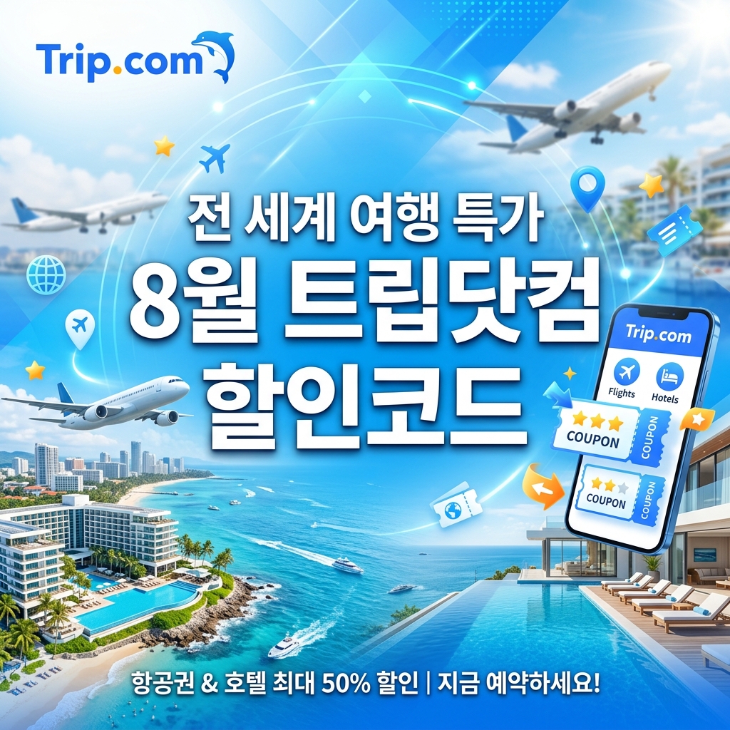 2026년 8월 트립닷컴(Trip.com) 할인코드 & 해외 항공권/호텔 특가 가이드