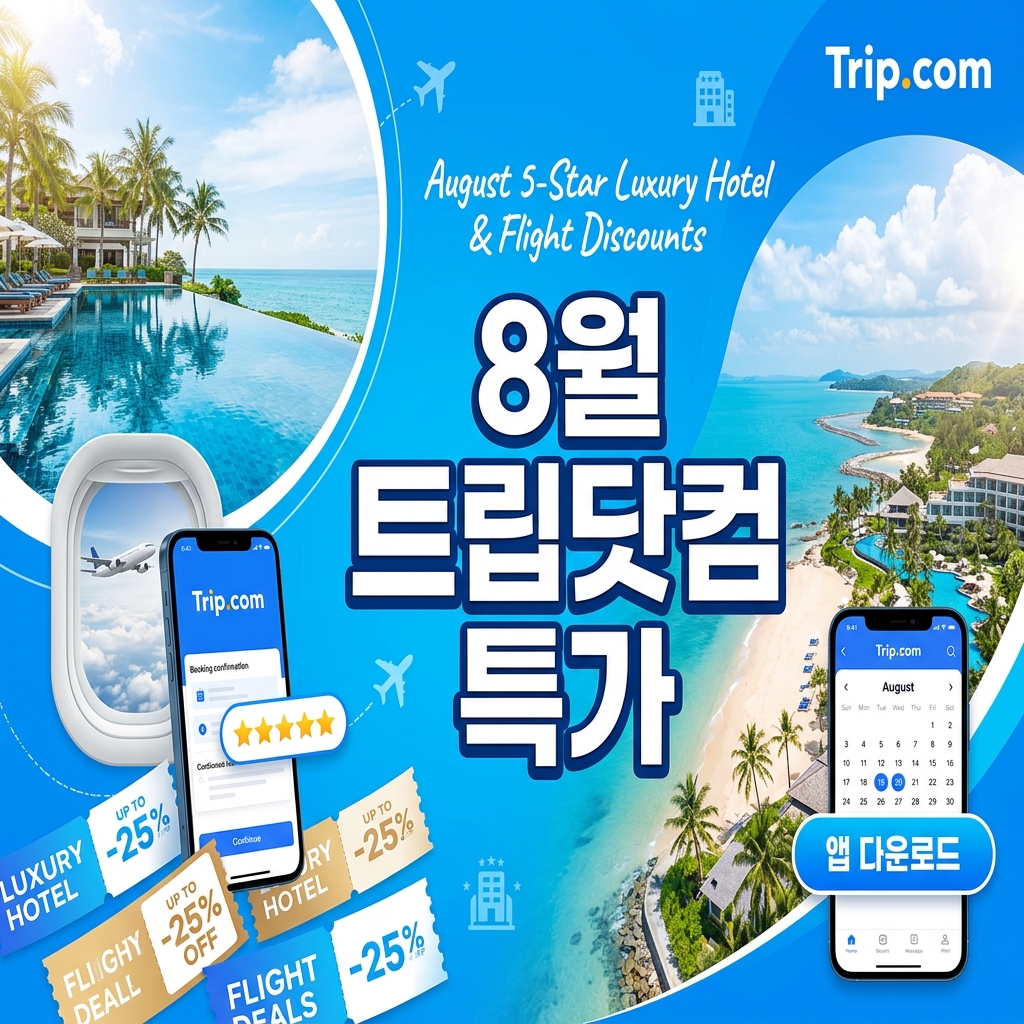 2026년 8월 트립닷컴(Trip.com) 8월 할인코드 & 5성급 호텔/항공권 특가 가이드