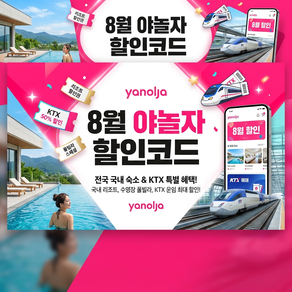 2026년 8월 야놀자(Yanolja) 8월 할인코드 & 국내 숙소/KTX 묶음 할인 가이드