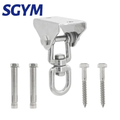 SGYM 헤비 듀티 스윙 고정 버클 후크 행거, 304 스테인레스 스틸, 요가 해먹 샌드백, 루, 180 °, 360 °, 1 세트