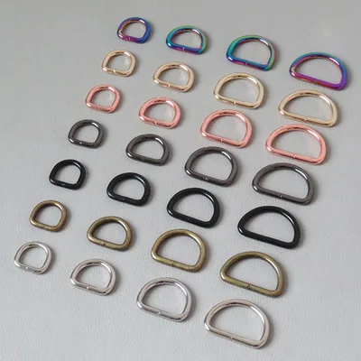 1Pcs 가방 지갑 벨트 스트랩에 대 한 용접 된 금속 D 반지 액세서리 애완 동물 강아지 목걸이 가죽 끈 하드웨어 배낭 핸드백 바느질 Clasps