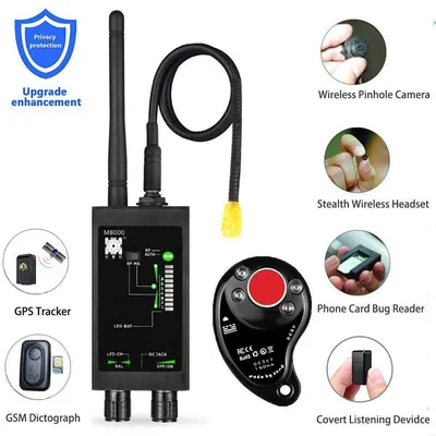 M8000 라디오 안티 스파이 감지기 GSM RF 신호 자동 추적기 감지기, GPS 추적기 파인더 버그, 긴 자석 LED 안테나 포함