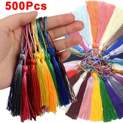 100-500Pcs 코드 루프와 13cm 부드러운 Tassels 쥬얼리에 대 한 수 제 부드러운 Flossy 책갈피 술 DIY 공예 바느질 액세서리 만들기