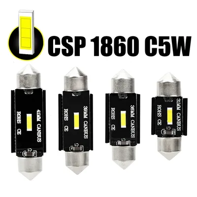 1x CSP 1860 C5W LED 자동차 31mm 36mm 39mm 41mm 꽃줄 독서 등 자동 인테리어 돔 차량 트렁크 도어 램프 전구 6000k DC12V