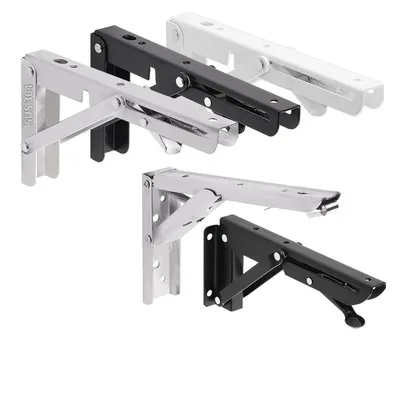 접이식 스탠드 테이블 선반 지원을위한 2PCS 스테인레스 스틸 브래킷 벽걸이 형 상품 선반 Mesa De Pared Plegable 책장