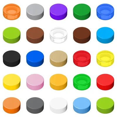 빌딩 블록 부품 98138 타일 라운드 1x1 픽셀 그림 재료 20pcs 호환 모든 브랜드 DIY 교육 완구 어린이를위한