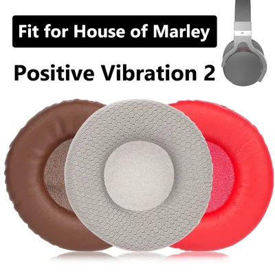 House of Marley Positive Vibration 2 헤드폰 이어 패드 교체 용 헤드셋 이어 패드 PU 가죽 스폰지 폼 용 이어 패드
