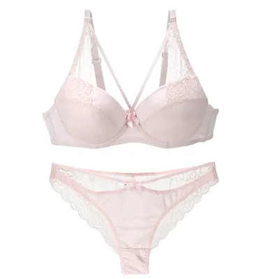 2021 새로운 매력있는한 여성 BCD 컵 브래지어 세트 레이스 끈 팬티 속옷 팬티 Intimante Brief 여성 소녀 이너웨어