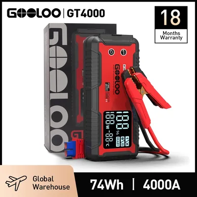 GOOLOO 4000A 12V 충전기 외장 배터리 부스터 24000mAh 자동차 점프 스타터 자동차 배터리 PD100W 고속 충전 휴대용 보조 배터리
