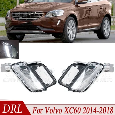 주간 주행등 전면 버너 LED DRL 안개등, 볼보 XC60 2014 2015 2016 2017 2018 31364330 31364331 적합