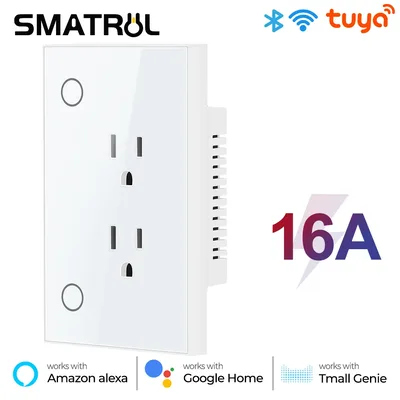 16A Tuya Wifi 소켓 Us 플러그 콘센트 타이밍 Smart Life App 벽 전기 On Off Google 홈 Alexa Tmall Genie
