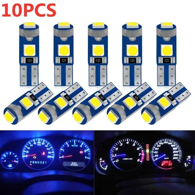 10pcs T5 Led 전구 W3W W1.2W 12V Led Canbus 자동차 인테리어 조명 대시 보드 온난화 표시기 웨지 자동 악기 램프