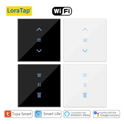 LoraTap Tuya 스마트 라이프 WiFi 커튼 블라인드 스위치 롤러 셔터 모터 스위치 백라이트 스타일 Google 홈 Alexa 음성 제어