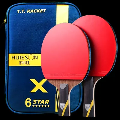 Huieson 5/6 스타 탁구 라켓 탄소 공격 탁구 라켓 패들 커버 가방 포함