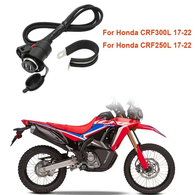 혼다 CRF300L CRF250L 17-22 Rally100mAh 소켓 스위치 전원 '17 플러그 앤 플레이 CRF 250 L 용 듀얼 USB 충전기 QC 2x 2.1A 2