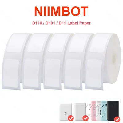 Niimbot 화이트 라벨 색상 D11 D110 D101 프린터 라벨 스티커 용지 롤 방수 찢어짐 방지 용 귀여운 종이 감열지