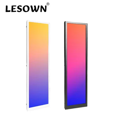 LESOWN 미니 롱 와이드 모니터, 1920x480 HDMI IPS, 8.8 인치 스트레치 바 터치 스크린, Adia64 보조 화면 디스플레이, PC 화이트