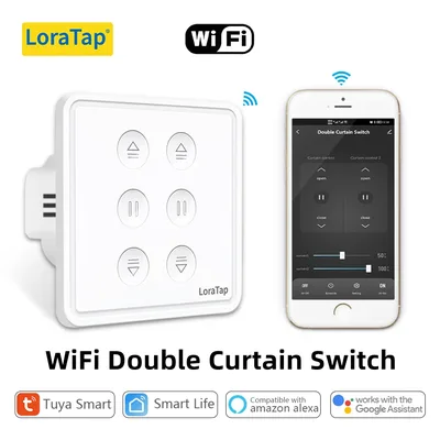 Tuya 스마트 라이프 EU WiFi 더블 커튼 블라인드 스위치 롤러 셔터 전기 모터 Google 홈 Alexa Echo 음성 제어 DIY