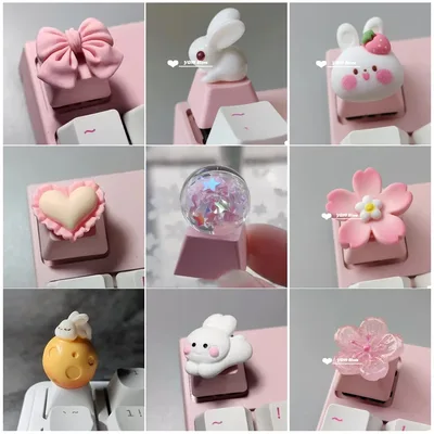 Keycaps 수제 만화 사랑스러운 소녀 선물 핑크 OEM ESC 키 게임 기계 키보드 성격 Artisan Keycap
