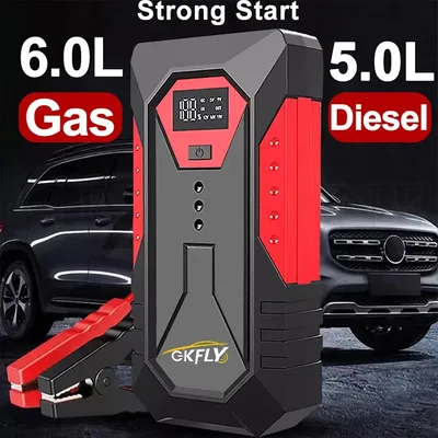 GKFLY 3000A/4000A 휴대용 자동차 점프 스타터 파워 뱅크 차량 부스터 충전기 시동 장치 휘발유 디젤 자동차 비상 부스터