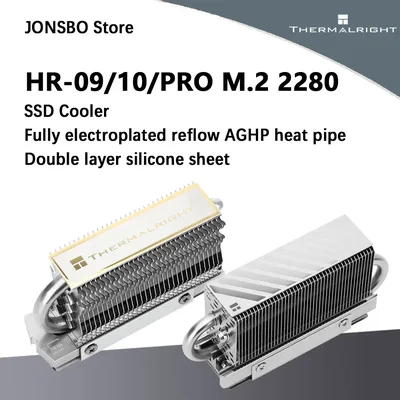Thermalright HR-10 HR-09 2280 PRO M.2 SSD 솔리드 스테이트 드라이브 방열판 히트파이프 냉각 조끼(온도 조절 팬 포함)