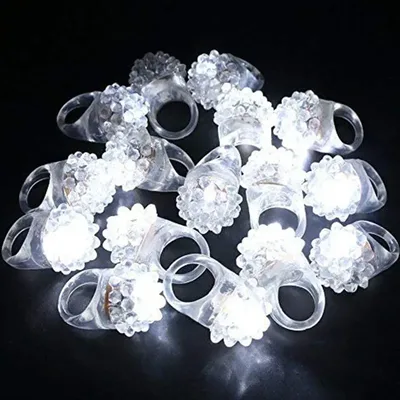 10/30/50pcs LED 흰색 깜박이 젤리 울퉁불퉁 한 반지 글로우 젤리 양각 링 라이트 어두운 파티에 부드러운 고무 클리어 링 글로우